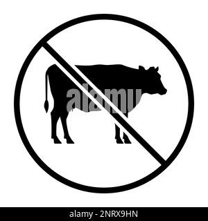 No cow one color vector icon, signs and icons concept Stock Vector