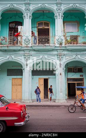 Street scene in Paseo de Marti or Prado, Centro Habana District, La Habana, Cuba Stock Photo