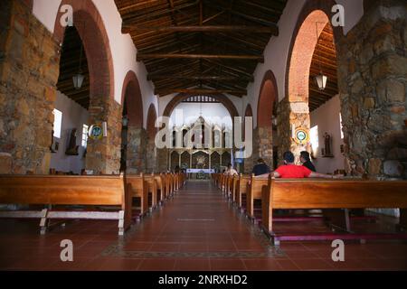 The parish church of San Cayetano de Guapotá in Santander Stock Photo