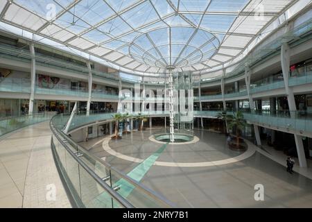 Abdali Shopping Mall next to Damac Tower condominium complex open air mall Stock Photo