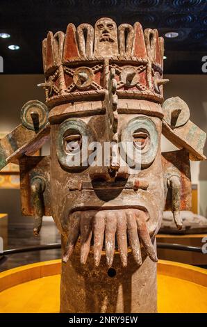 Dios del Agua,God of Water, 900-1500 dc, National Museum of Anthropology. Mexico City. Mexico Stock Photo