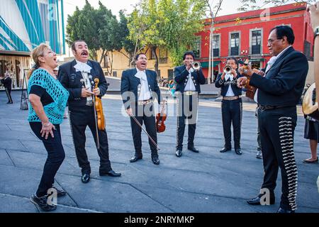 Mariachis, Plaza Garibaldi, Mexico City, Mexico Stock Photo