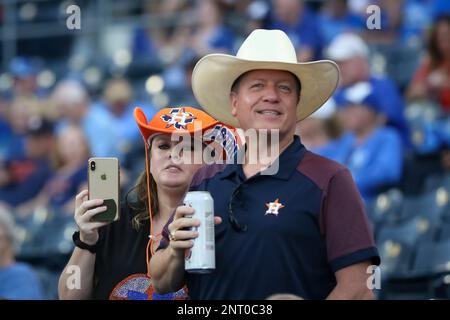 KANSAS CITY, MO - SEPTEMBER 13: A grandfather and grandson as seen before a  Major League baseball game between the Chicago White Sox and the Kansas City  Royals on September 13, 2017