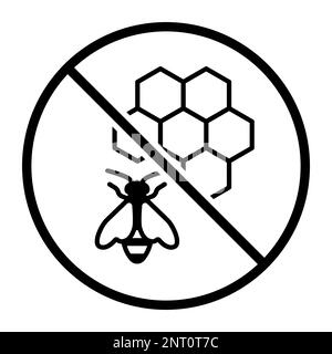 No bee products, honey and propolis icon: food, ingredients and allergens concept Stock Vector