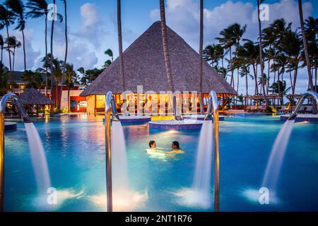 swimming pool, Barcelo Bavaro Beach Resort, Punta Cana, Dominican Republic Stock Photo