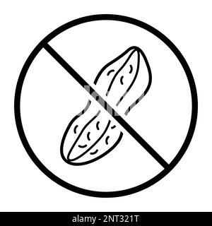 Peanut-free icon: food, allergens and ingredients concept Stock Vector