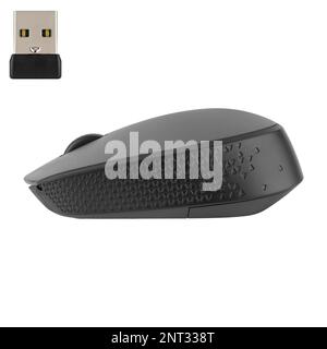 Wireless optical mouse for PC, white background in isolation Stock Photo