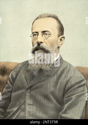Russian composer Nikolai Andreevich Rimsky-Korsakov. Photo from 1902. Stock Photo