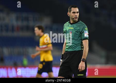 Rome, Italy. 27th Feb, 2023. Referee Andrea Colombo during the 24th day of the Serie A Championship between S.S. Lazio vs U.C. Sampdoria on February 27, 2023 at the Stadio Olimpico in Rome, Italy. Credit: Independent Photo Agency/Alamy Live News Stock Photo