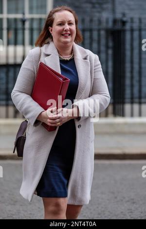 Downing Street, London, UK. 27th February 2023.  Victoria Prentis MP, Attorney General, attends the emergency Cabinet Meeting at 10 Downing Street on the day Prime Minister Rishi Sunak and European Union president Ursula von der Leyen finalize the Northern Ireland Protocol in Windsor. Photo by Amanda Rose/Alamy Live News Stock Photo