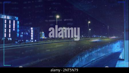 Composition of data processing on screen over cityscape Stock Photo