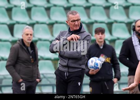 Libero Liberati stadium, Terni, Italy, February 25, 2023, the coach Aurelio Andreazzoli (Cittadella)  during  Ternana Calcio vs AS Cittadella - Italia Stock Photo