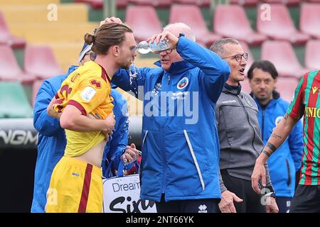 Libero Liberati stadium, Terni, Italy, February 25, 2023, Federico Giarudo (Cittadella) is medicated  during  Ternana Calcio vs AS Cittadella - Italia Stock Photo