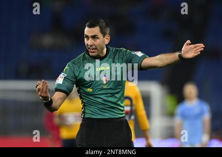 Rome, Italy. February 27, 2023, Referee Andrea Colombo during the 24th day of the Serie A Championship between S.S. Lazio vs U.C. Sampdoria on February 27, 2023 at the Stadio Olimpico in Rome, Italy. Stock Photo