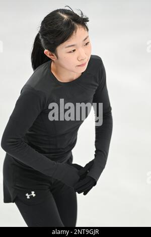 Ami NAKAI (JPN), during Ladies Practice, at the ISU World Junior Figure Skating Championships 2023, at WinSport Arena, on February 27, 2023 in Calgary, Canada. Credit: Raniero Corbelletti/AFLO/Alamy Live News Stock Photo