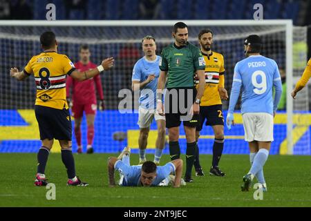 Rome, Italy. 27th Feb, 2023. Referee Andrea Colombo during the 24th day of the Serie A Championship between S.S. Lazio vs U.C. Sampdoria on February 27, 2023 at the Stadio Olimpico in Rome, Italy. Credit: Independent Photo Agency/Alamy Live News Stock Photo