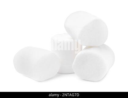 Pile of delicious puffy marshmallows on white background Stock Photo ...