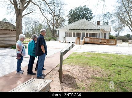Plains, United States. 27th Feb, 2023. The boyhood home of former President Jimmy Carter is shown in Plains, Georgia on Monday, February 27, 2023. Former United States president Jimmy Carter, the oldest living former president at 98 years of age, is now receiving end-of-life hospice care at his home in Plains, Georgia. Photo by Anthony Stalcup/UPI Credit: UPI/Alamy Live News Stock Photo