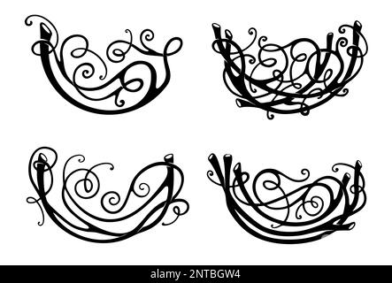 Set icons Birds Nest for a logo Stock Vector
