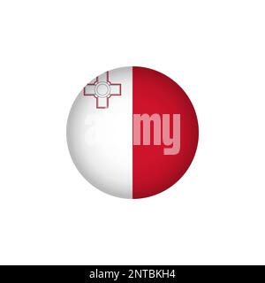 Malta Europe Flag Icon. European Country Circled Flag. Stock Vector Graphics Element Stock Vector