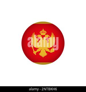 Montenegro Europe Flag Icon. European Country Circled Flag. Stock Vector Graphics Element Stock Vector