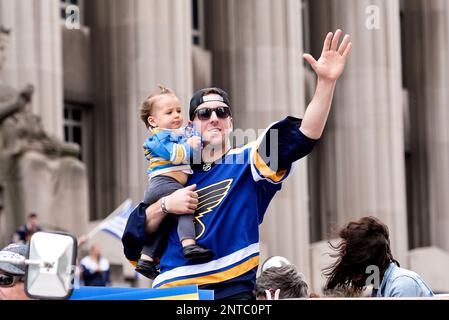 Jun 15, 2019: St. Louis Blues right winger Vladimir Tarasenko (91) kisses  the Stanley Cup during the Stanley Cup Championship Parade going down  Market Street in St. Louis City, MO Richard Ulreich/CSM (