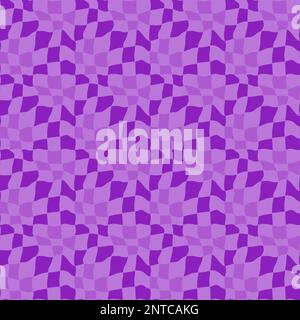 Patchwork rhombus monochrome seamless pattern from distorted tiles in op art style. Diaper twisted cover fabric template. Diagonal lines. Vector illustration. Stock Vector