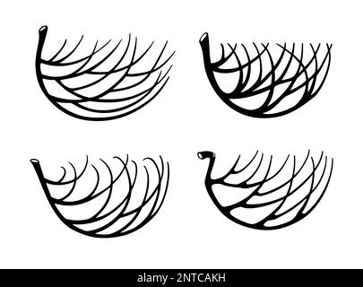 Set icons Birds Nest for a logo Stock Vector