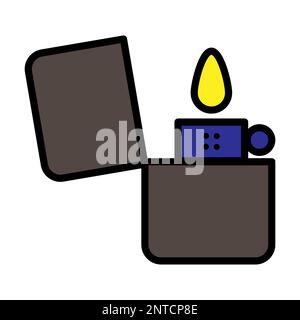 Lighter line icon isolated on white background. Black flat thin icon on modern outline style. Linear symbol and editable stroke. Simple and pixel perf Stock Vector