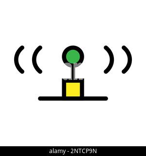 Signal line icon isolated on white background. Black flat thin icon on modern outline style. Linear symbol and editable stroke. Simple and pixel perfe Stock Vector