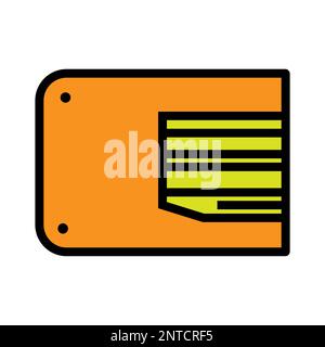 Memory card line icon isolated on white background. Black flat thin icon on modern outline style. Linear symbol and editable stroke. Simple and pixel Stock Vector
