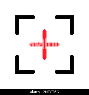 Target crosshair line icon isolated on white background. Black flat thin icon on modern outline style. Linear symbol and editable stroke. Simple and p Stock Vector