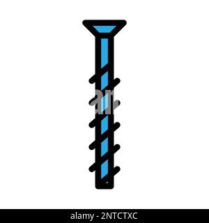 Bolt construction line icon isolated on white background. Black flat thin icon on modern outline style. Linear symbol and editable stroke. Simple and Stock Vector