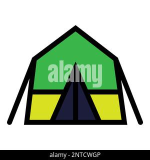 Tent line icon isolated on white background. Black flat thin icon on modern outline style. Linear symbol and editable stroke. Simple and pixel perfect Stock Vector