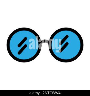Glasses line icon isolated on white background. Black flat thin icon on modern outline style. Linear symbol and editable stroke. Simple and pixel perf Stock Vector