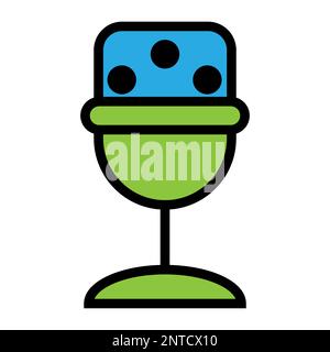 Recording mic line icon isolated on white background. Black flat thin icon on modern outline style. Linear symbol and editable stroke. Simple and pixe Stock Vector