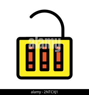 Combination lock open line icon isolated on white background. Black flat thin icon on modern outline style. Linear symbol and editable stroke. Simple Stock Vector