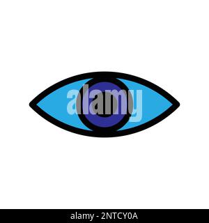 Seeing eye line icon isolated on white background. Black flat thin icon on modern outline style. Linear symbol and editable stroke. Simple and pixel p Stock Vector
