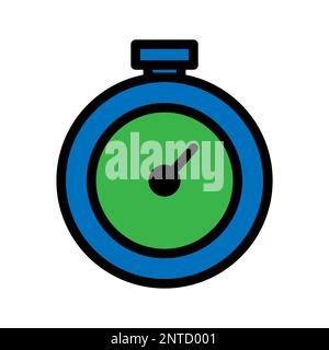 Stopwatch line icon isolated on white background. Black flat thin icon on modern outline style. Linear symbol and editable stroke. Simple and pixel pe Stock Vector