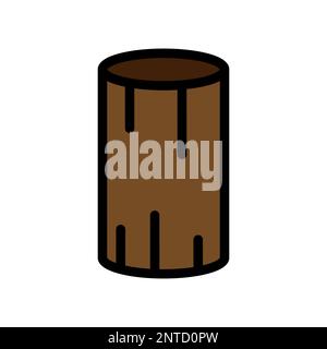 Log line icon isolated on white background. Black flat thin icon on modern outline style. Linear symbol and editable stroke. Simple and pixel perfect Stock Vector