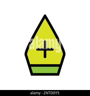 Papal hat line icon isolated on white background. Black flat thin icon on modern outline style. Linear symbol and editable stroke. Simple and pixel pe Stock Vector