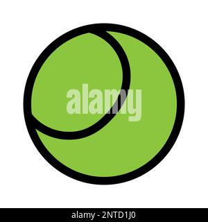 Tennis ball line icon isolated on white background. Black flat thin icon on modern outline style. Linear symbol and editable stroke. Simple and pixel Stock Vector