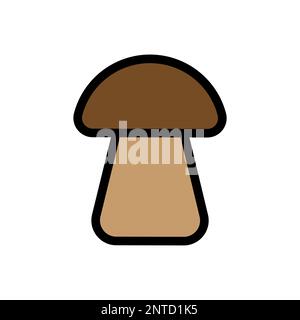 Mushroom line icon isolated on white background. Black flat thin icon on modern outline style. Linear symbol and editable stroke. Simple and pixel per Stock Vector