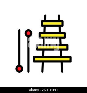Xylophone line icon isolated on white background. Black flat thin icon on modern outline style. Linear symbol and editable stroke. Simple and pixel pe Stock Vector