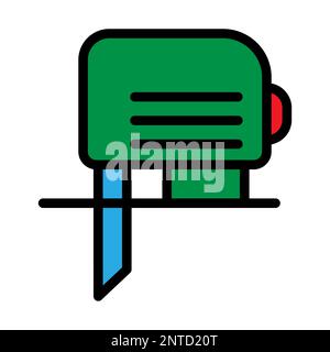 Electro jig saw line icon isolated on white background. Black flat thin icon on modern outline style. Linear symbol and editable stroke. Simple and pi Stock Vector