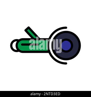 Electric saw icon line isolated on white background. Black flat thin icon on modern outline style. Linear symbol and editable stroke. Simple and pixel Stock Vector