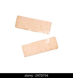 two traditional scottish shortbread fingers biscuits or cookies isolated on white, overhead top view Stock Photo