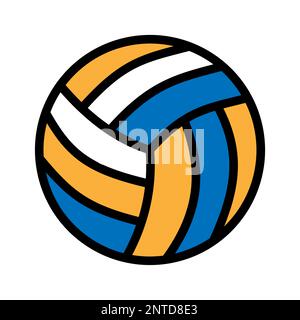 Volleyball ball line icon isolated on white background. Black flat thin icon on modern outline style. Linear symbol and editable stroke. Simple and pi Stock Vector