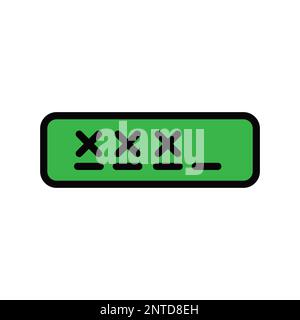 Password line icon isolated on white background. Black flat thin icon on modern outline style. Linear symbol and editable stroke. Simple and pixel per Stock Vector