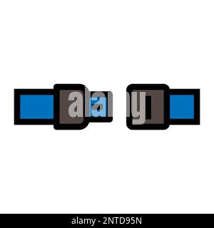 Seat belt line icon isolated on white background. Black flat thin icon on modern outline style. Linear symbol and editable stroke. Simple and pixel pe Stock Vector